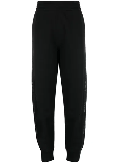 Moncler Logo-trim Cotton Track Pants In Schwarz