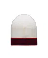 Moncler Logo-trim Knitted Beanie In White
