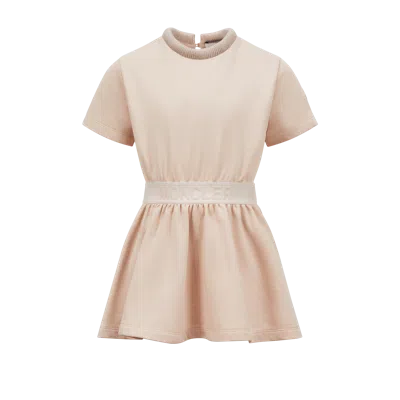 Moncler Kids' Robe En Coton À Finitions Logo In Pink