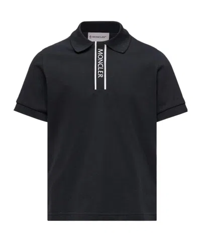 Moncler Logo-trimmed Cotton Piquet Polo Shirt In Multi