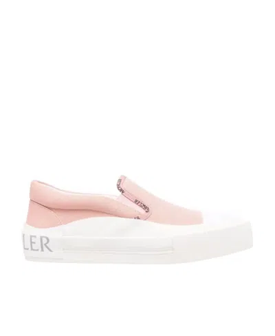 Moncler Logo Trimmed Slip-on Sneakers In Pink