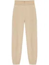 Moncler Sport Trousers With Patch And Elastic Ankle Cuffs In Neutral