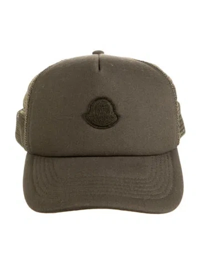 Pre-owned Moncler Logo Trucker Cap In Green