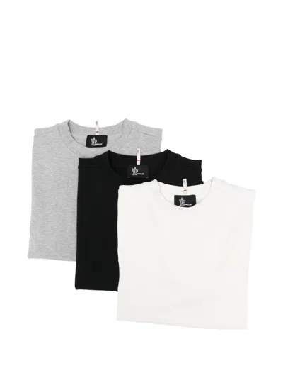 Moncler Logo T-shirt Set (set Of Three) In Multi