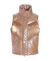 Moncler Logo Vest Down Jacket In Brown