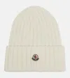 Moncler Ribbed Beanie With Embroidered Logo Detail