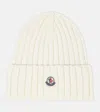 MONCLER LOGO VIRGIN WOOL BEANIE