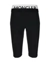 Moncler Logo Waistband Perforated Cycling Shorts In Black