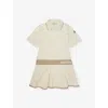Moncler Logo-waistband Stretch-cotton Polo Dress 4-14 In Cream