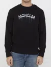 Moncler Logo-print Faded-effect Sweatshirt In Black