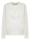 Moncler Logo Cotton-blend Jersey Sweatshirt In White