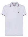 Moncler White Cotton Short-sleeved Polo T-shirt In White