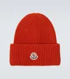 Moncler Logo Wool And Cashmere Beanie In White