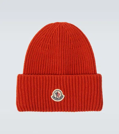 Moncler Logo Wool And Cashmere Beanie In White