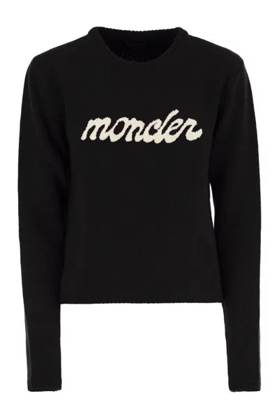 MONCLER MONCLER LOGO WOOL AND CASHMERE JUMPER