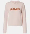 Moncler L And Cashmere Sweater With Logo In Pink