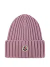 Moncler Logo Patch Rib Wool Beanie