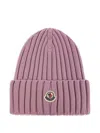Moncler Logo Patch Rib Wool Beanie