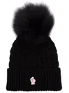 Moncler Wool Hat Featuring Cable Knit And Pom Detail