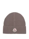 Moncler Ribbed Logo-patch Beanie Hat