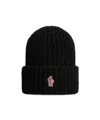 Moncler Logo Wool Beanie In Black