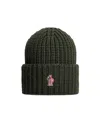 Moncler Logo Wool Beanie In Green