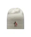 Moncler Logo Wool Hat In White