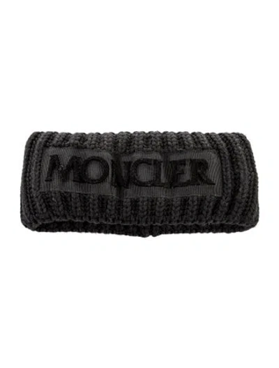 Pre-owned Moncler Logo Wool Headband In Black