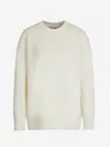 Moncler Embroidered Wool  Cashmere Jumper In Embroidered Logo On The Front