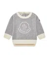 Moncler Enfant Logo-patch Crewneck Jumper In Gray