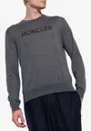 Moncler Logo-print Wool Jumper In Gray