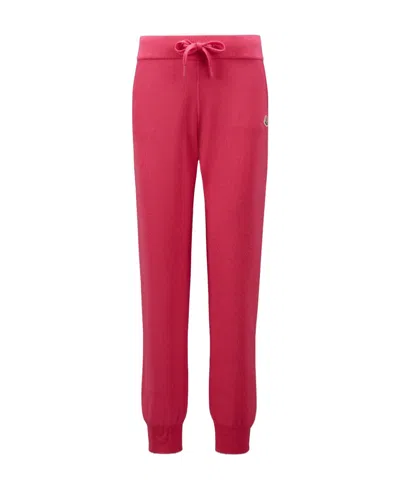 Moncler Logo Wool Sweatpants In Pink