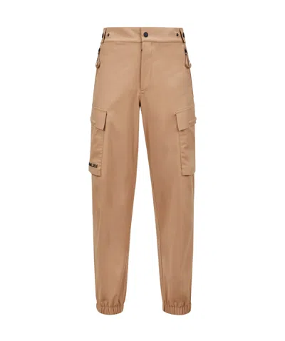 Moncler Logo Workover Casual Pants In Nude
