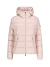 Moncler Logo Zip Down Jacket In Pink