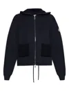Moncler Zip Up Hoodie In Blue
