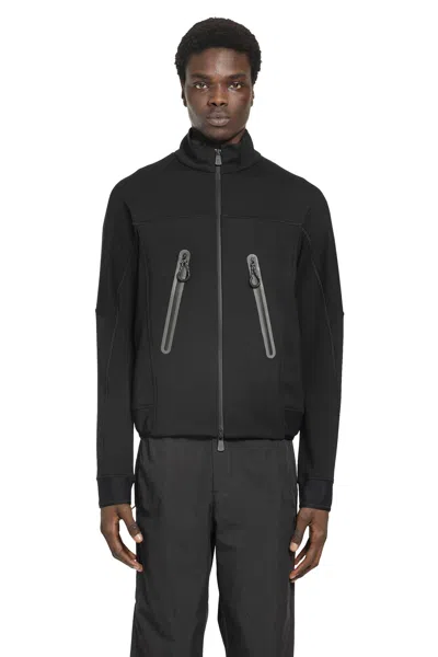 Moncler Zip-fastening Long-sleeve Sweatshirt In Black