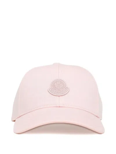 Moncler Logo-appliqué Baseball Cap In Pink