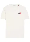 Moncler Short Sleeve Jersey T Shirt Tricolor Collar In Multi