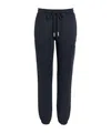 Moncler Logo Cotton Blend Fleece Sweatpants In Black
