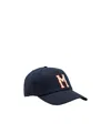 Moncler Monogram Patch Adjustable Baseball Cap In Blue