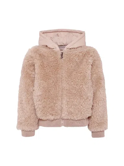 Moncler Logoded Hooded Sweat Jacket In Brown