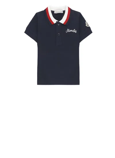 Moncler Babies' Logoed Shirt In Blue