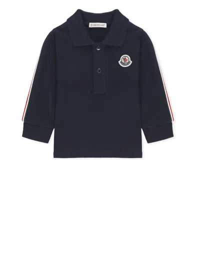 Moncler Babies' Logoed Shirt In Blue