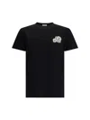 Moncler Crewneck T Shirt Featuring Multiple Patches In Black