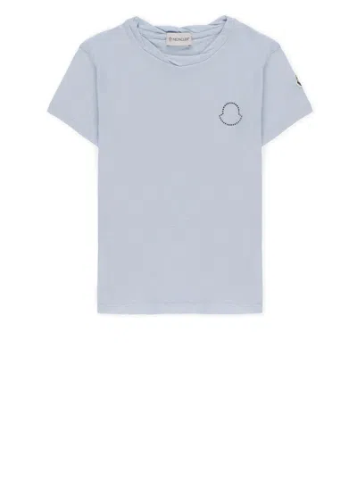 Moncler Kids' Logoed T-shirt In Blue