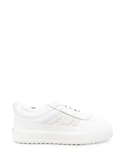 Moncler Sneakers With Ridged Sole And Embossed Logo In White