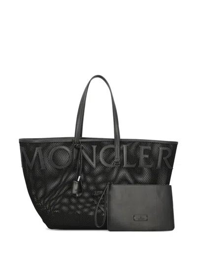 Moncler Logo-embossed Tote Bag In Black