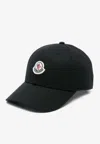 Moncler Logo Patch Adjustable Baseball Cap In Black