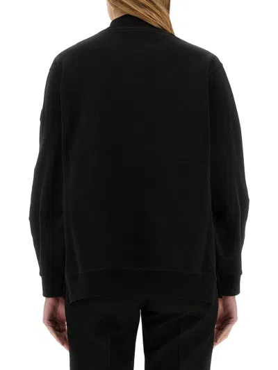 Moncler Logo-embroidered Cotton Sweatshirt In Black