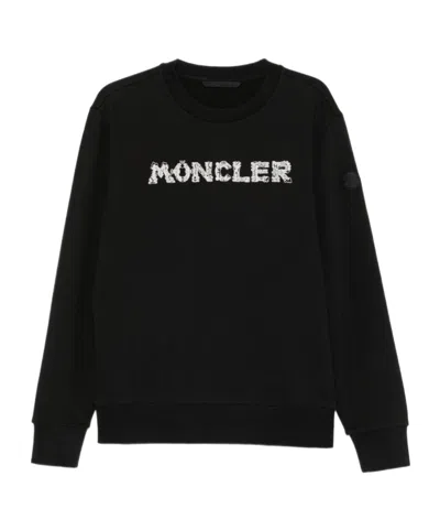 Moncler Logo-embroidered Sweatshirt In Black